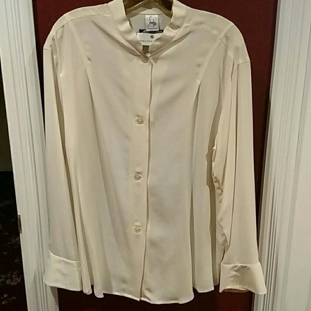 Sahza Silk Button Down Blouse